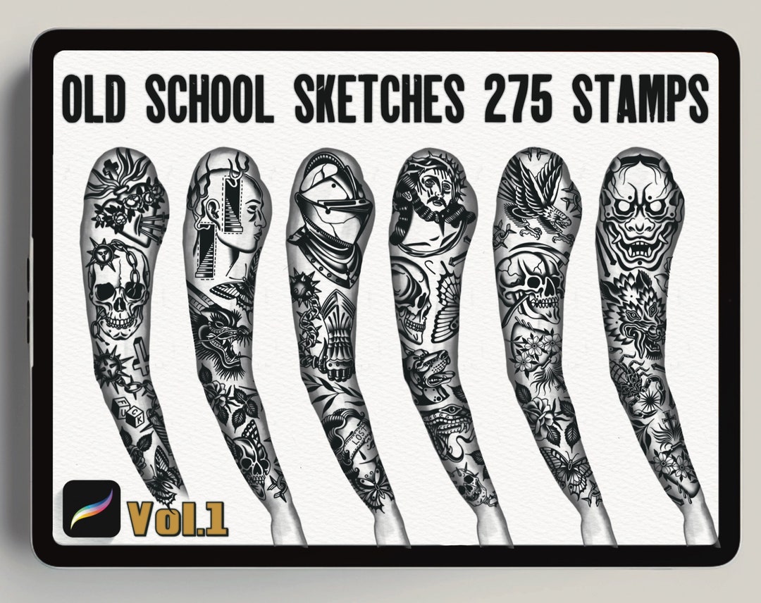 Old School Tattoo Stamps for Procreate | Classic Tattoo Art (PNG Files ...