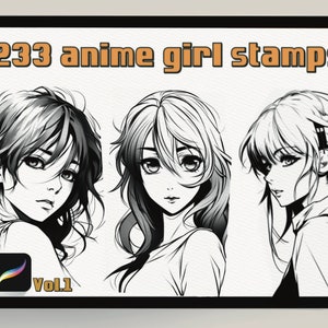 233 francobolli Ragazza anime: personaggi espressivi per le tue avventure artistiche/ Pennelli procreati/ Francobolli per cartoline/ Poster anime/Bambola ragazza