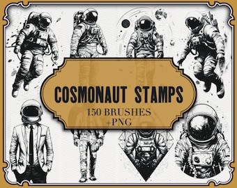 Cosmonaut Stamps For Procreate|+PNG Files|Digital Cosmonaut Illustrations for Procreate|Space Explorer Design Brushe|Space Adventure Graphic