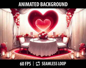 Vtuber Animated Background for Valentine's Day | Animated Stream Background for Twitch | Anime Desktop Wallpaper