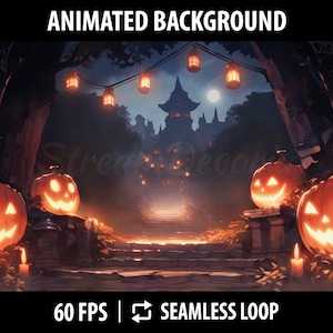 Dark Vtuber Background Animated Virtual Background Twitch Stream Background Animated Screen Vtuber Assets Halloween Animated Scene