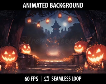 Dark Vtuber Background Animated Virtual Background Twitch Stream Background Animated Screen Vtuber Assets Halloween Animated Scene