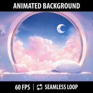 Vtuber Background Animated | Stream Background for Twitch | Vtuber Room | Vtuber Stream Design | Vtuber Assets | Dreamy Vtuber Bedroom