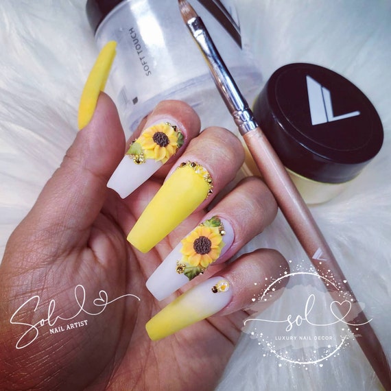 3D Nail Art Sticker 61 Sunflower Butterfly Floral Decals Manicure Peel &  Stick | eBay