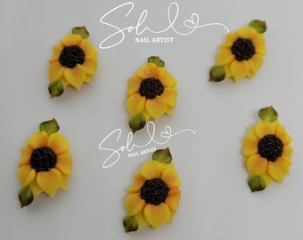 3D Nail Sunflowers
