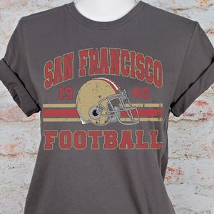 Distressed San Francisco Football Shirt, SF Football Retro Niners Shirt, Gift for 49ers Football Fan, San Fran 49ers, Gift, Super Bowl,Game