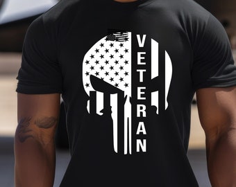 US Veteran Skull Flag, Veteran's Day, Honor those who served, Sacrifice, Proud Veteran of the United States, Veteran T-Shirt, Military