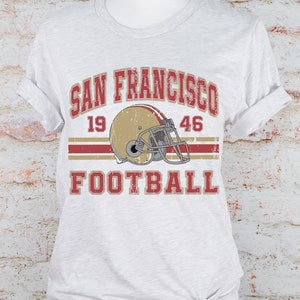 Distressed San Francisco Football Shirt, SF Football Retro Niners Shirt, Gift for 49ers Football Fan, San Fran 49ers, Gift, Super Bowl,Game