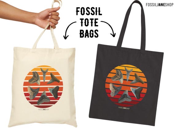 Shark Tooth Beach Tote Bag Canvas Tote Bag Fossil Hunter Bag Shark Tooth Hunter Bag Fossil Lover Gift Shark Tooth Lover Gift Etsy