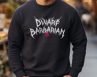 Dwarf Barbarian Crewneck Sweater: D&D Gamer Gift