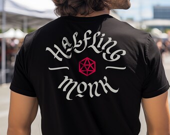 Halfling Monk T-Shirt: DnD Dungeons Dragons Gamer Tee