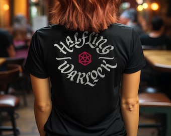 Halfling Warlock T-Shirt: DnD Dungeons Dragons Gamer Tee