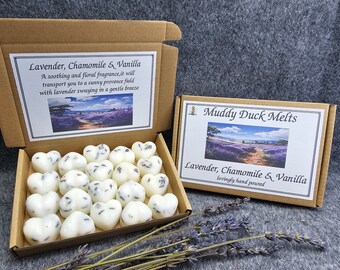 20 Lavender, Chamomile & Vanilla wax melts gift box.