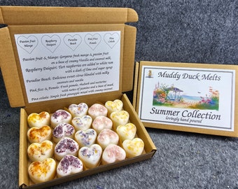 Summer  Collection of 20 heart wax melts in gift box.