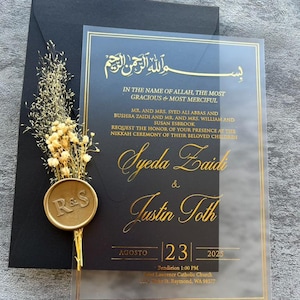 Muslim Wedding Invitation, Nikkah Invitations, Arabic Invitation, Islamic Invitation, Islam Invitation, Muslim Invitations, Bismillah invite