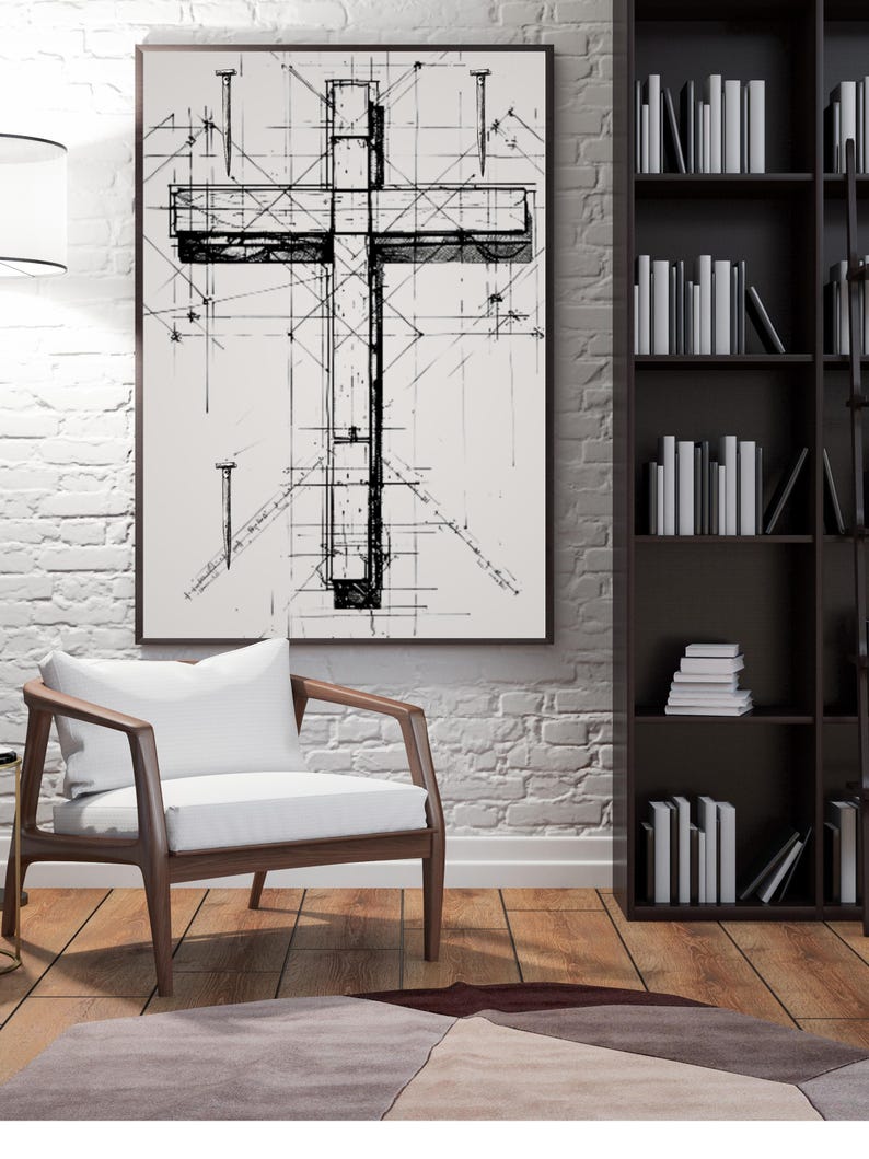 Christian Cross Wall Art Printable | Minimalist Faith Decor | Bible ...