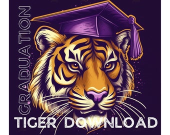 Tiger Graduation Cap Photo Digital Download ONLY (With Congratulations Class of 2024 Picture Included)
