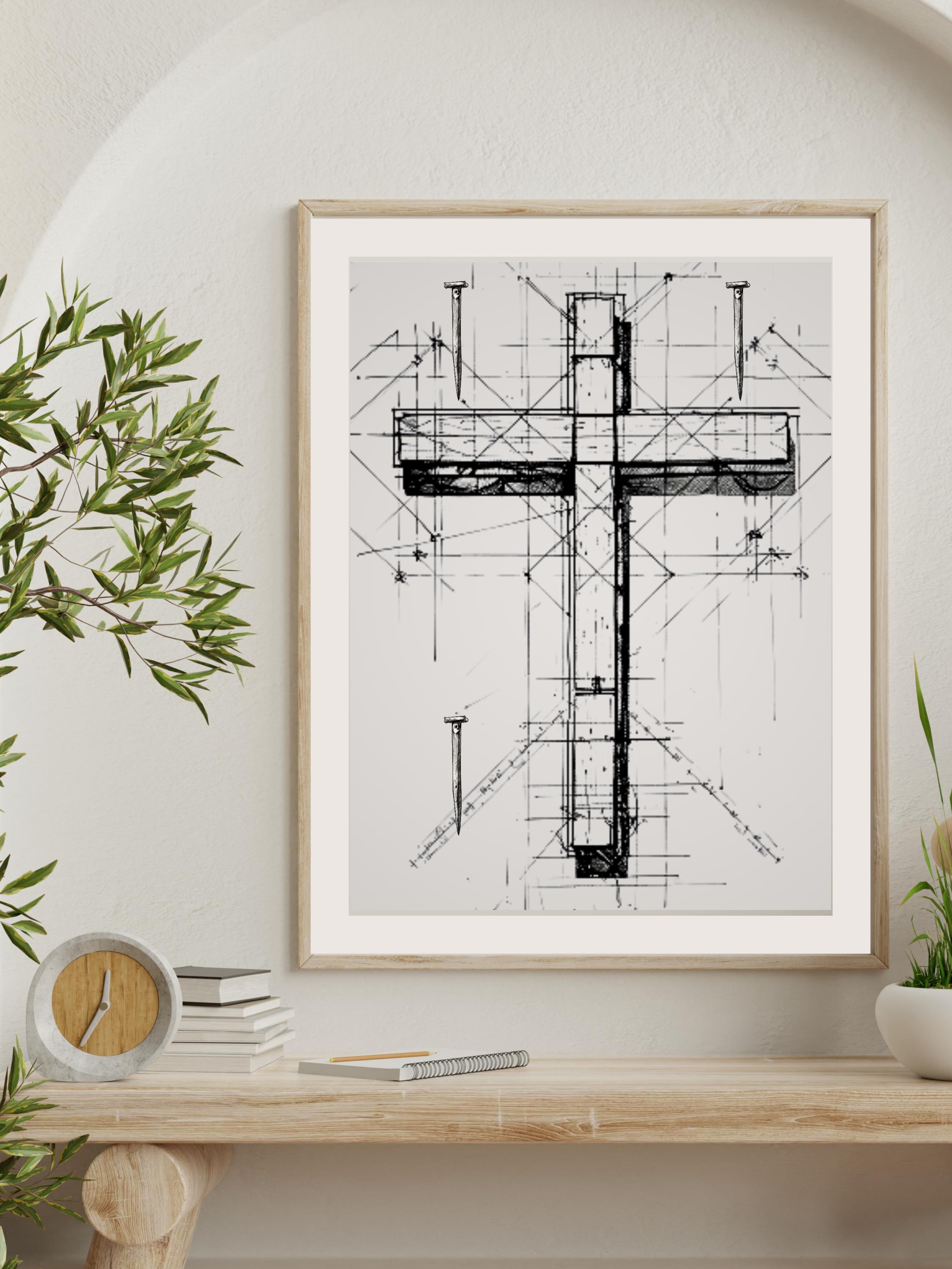 Christian Cross Wall Art Printable | Minimalist Faith Decor | Bible ...