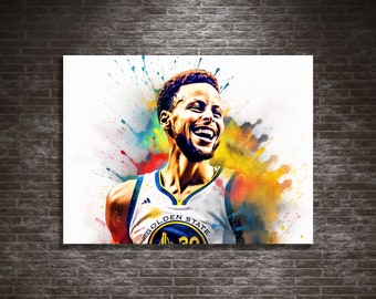 Large Printable Wall Art, Steph Curry, Digital Print, Basketball Wall Art, Abstract, Urban Art, Sports Gift, Man Cave, Boys Room, Game Room,