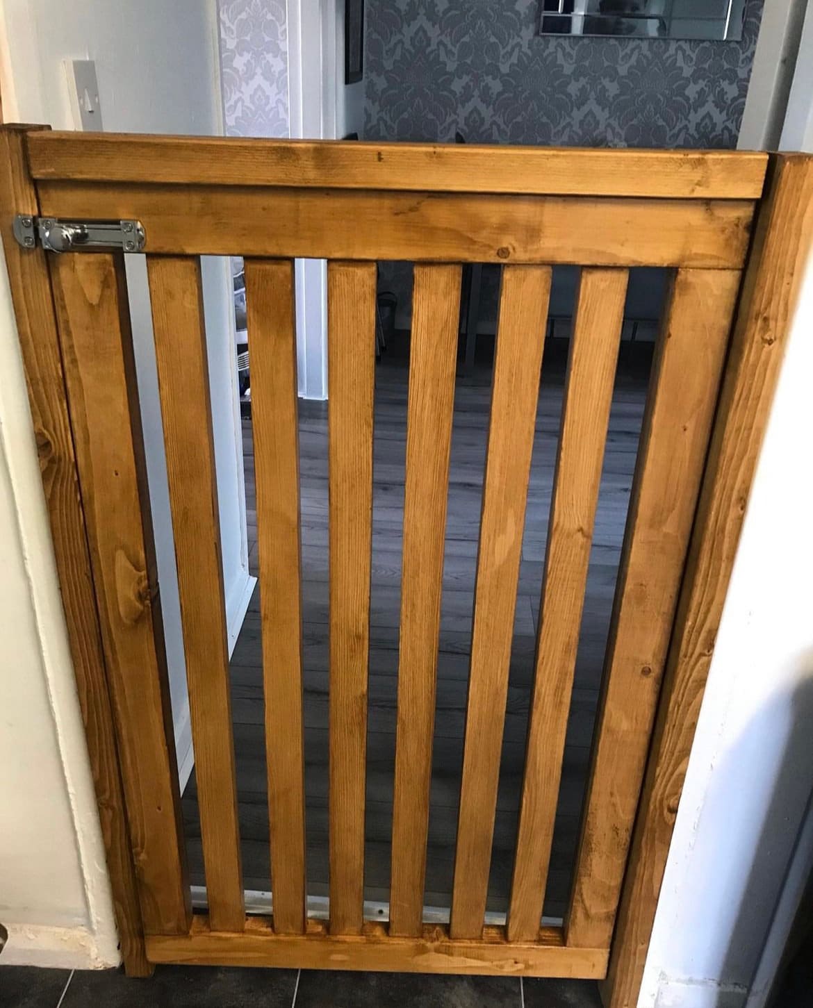 Custom Solid Wooden Stair Gate Solid Wooden Safety Gate Etsy