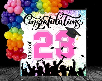 Graduation Backdrop, 2023 Graduate Backdrop, Graduate Backdrop, Graduation Step and Repeat, Pink Backdrop, Class of 2023