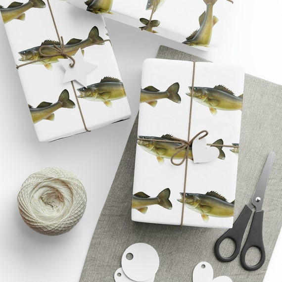 Walleye Fish Custom Design Wrapping Paper Freshwater Fishing Fisherman's  Birthday Special Occasion Gift Giving 