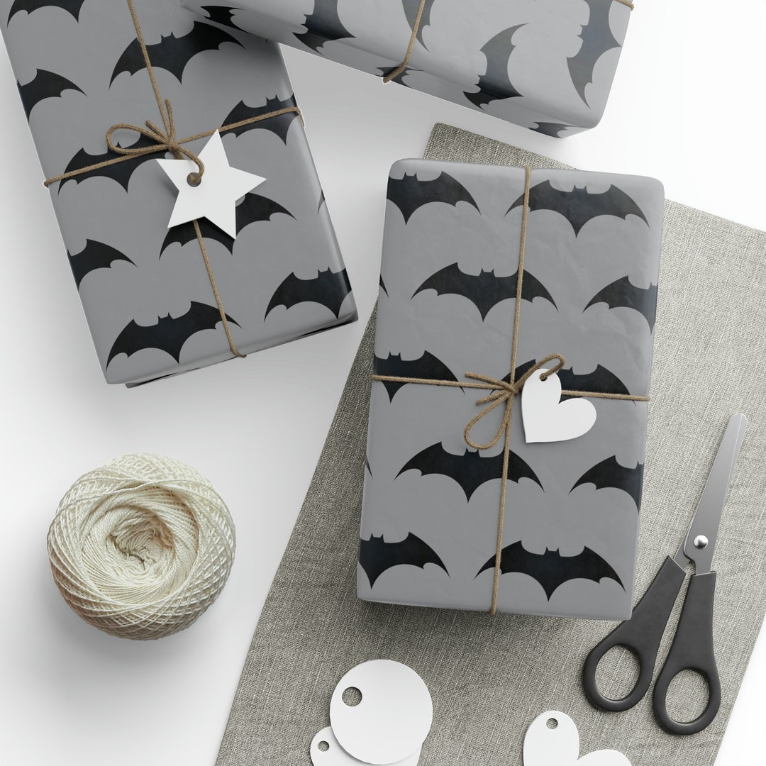 Batman custom design wrapping paper bat wings superhero birthday