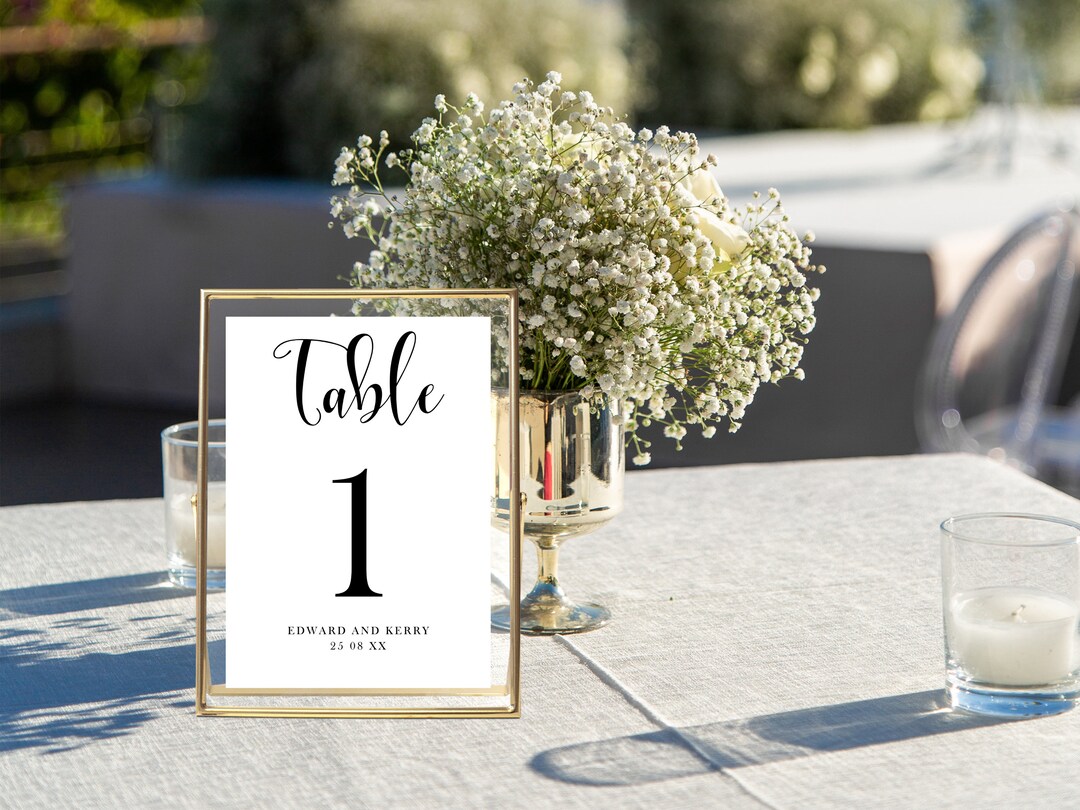 Editable Wedding Table Numbers Template Canva Design in 3 Sizes 5x7 ...