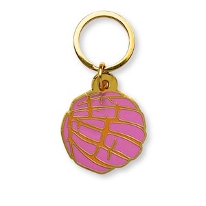 Custom Enamel Pink Concha Dog Tag: Personalized Pet ID