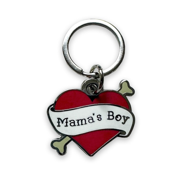 Custom Dog Tag Personalized Pet ID Laser Engraved Name Tag Mama’s Boy in Silver Adorable Dog Gift