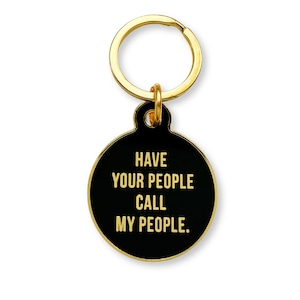 Custom Dog Tag Personalized Pet ID Laser Engraved Name Tag Gold Funny Have Your People Call My People Dog Gift