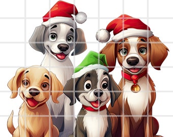 Christmas Dogs PNG, Holiday Sublimation Design (Digital Download)