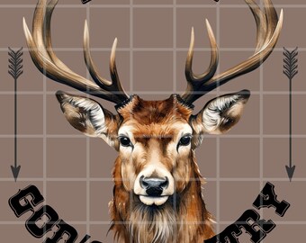 Christian Deer PNG: Keep it God's Country Sublimation (download digitale)