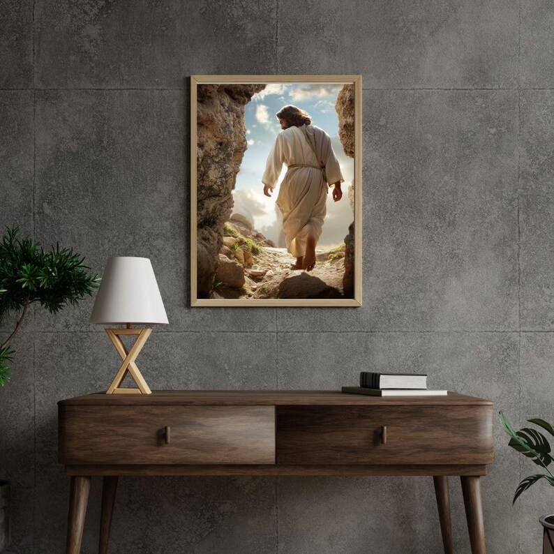 Jesus Walking Out of the Tomb, Digital Printable Christian Wall Art - Etsy