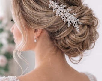 Enredadera de novia con perlas / Accesorio para el cabello de boda / Pieza de cabello con perlas para novia / Joyería para el cabello de novia hecha a mano