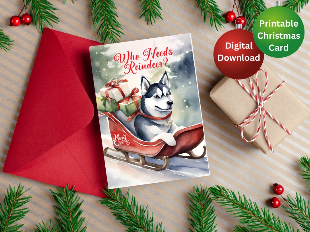 Husky Christmas Card 