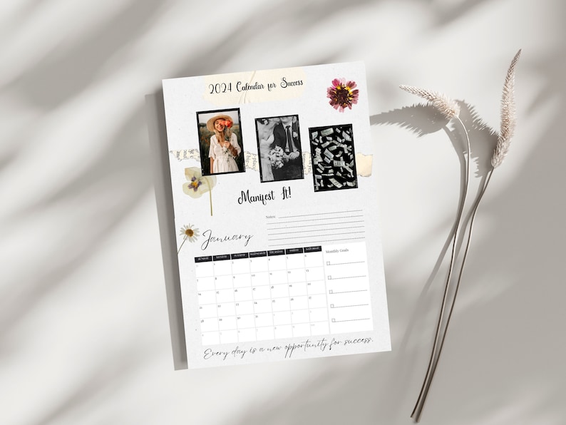 2024 Manifest Calendar Template for Canva and Download (Download Now