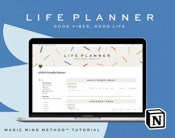 ADHD Notion Planner | Neurodivergent Planner | Notion Template | Notion Planner | Bold and Colourful Dashboard