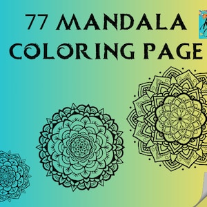 77 Mandala Coloring Pages, Mandala Adult Digital Coloring Book, Printable Coloring Pages, Simple Mandala Designs To Be Filled In With Color