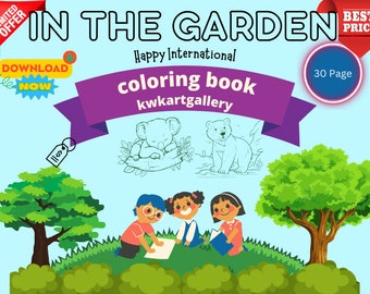 in The Garden Coloring Book for kids | In the Garden | Pets | Butterflies | Garden | Animals