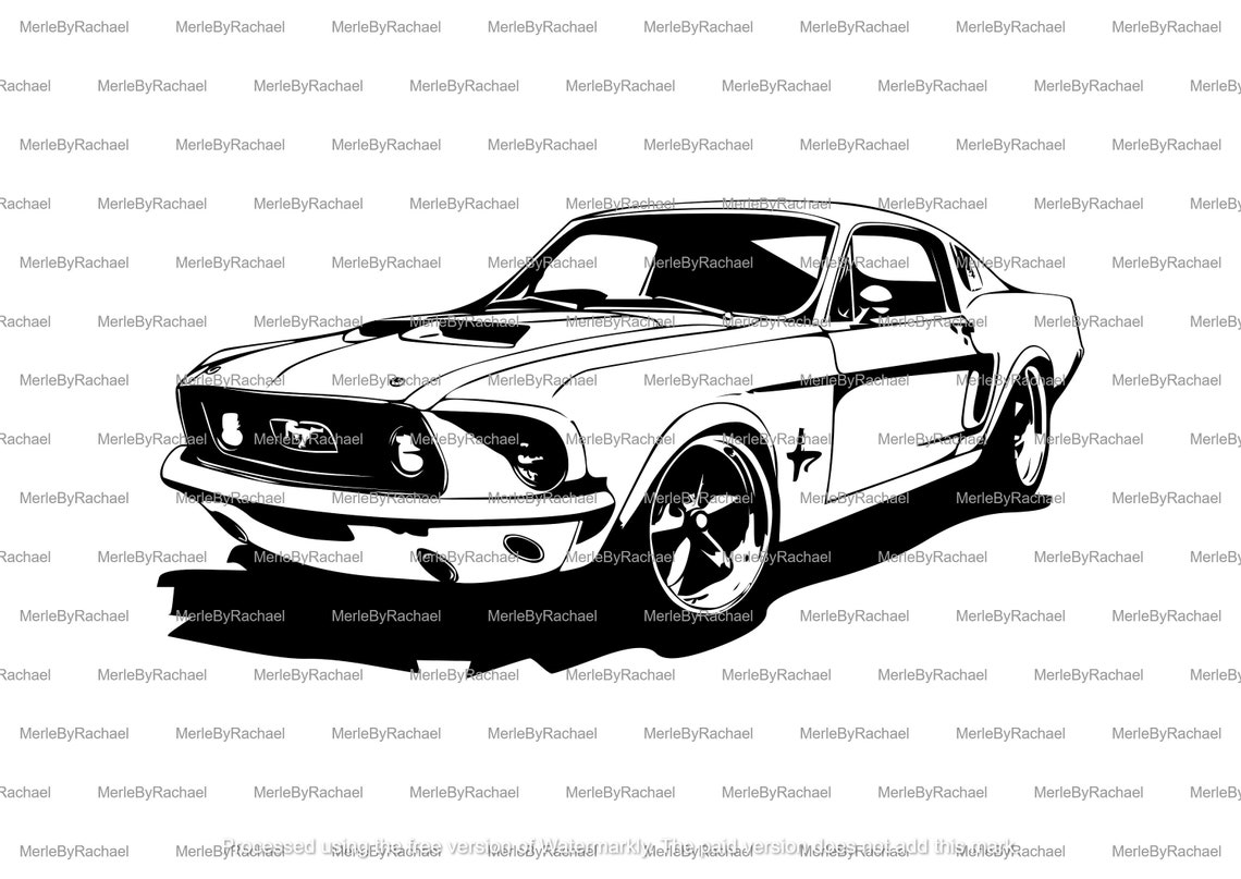 Ford Mustang Bundle Vector of 4 SVG Images Digital Download Classic Car
