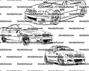 BMW E46 M3 Bundle of 3 Vector SVG Images | Digital Download | High-Quality Graphics | Inkscape | Laser Engraving | Carving | Unique Designs