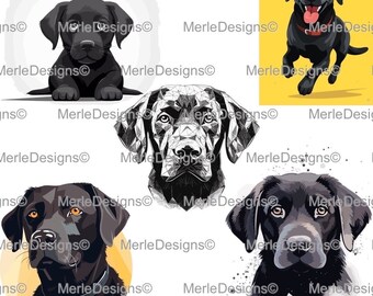 Black Lab Dog Bundle Vector SVG Images Digital Download Dog Breed Graphics High-Quality Graphics Svg Eps Dxf Design for Laser Engraving