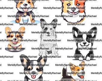 Corgi Dog Bundle Vector Images Digital Download Dog Breed Graphics High-Quality Graphics SVG Eps Dxf Design for Laser Engraving