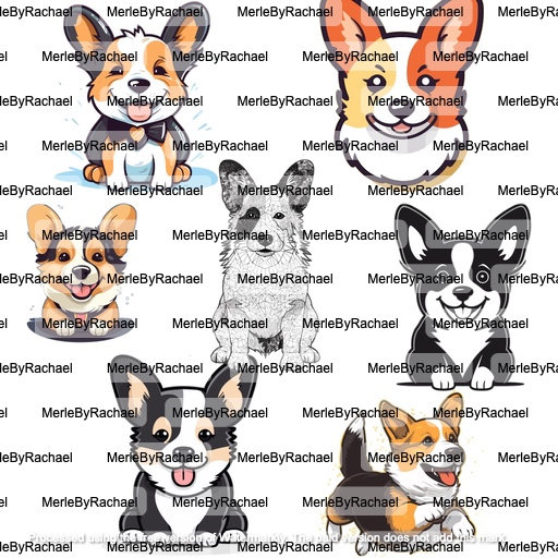 コーギー犬バンドルベクター画像デジタルダウンロード犬種グラフィック高品質グラフィックSVG EPS Dxfレーザー彫刻用デザイン