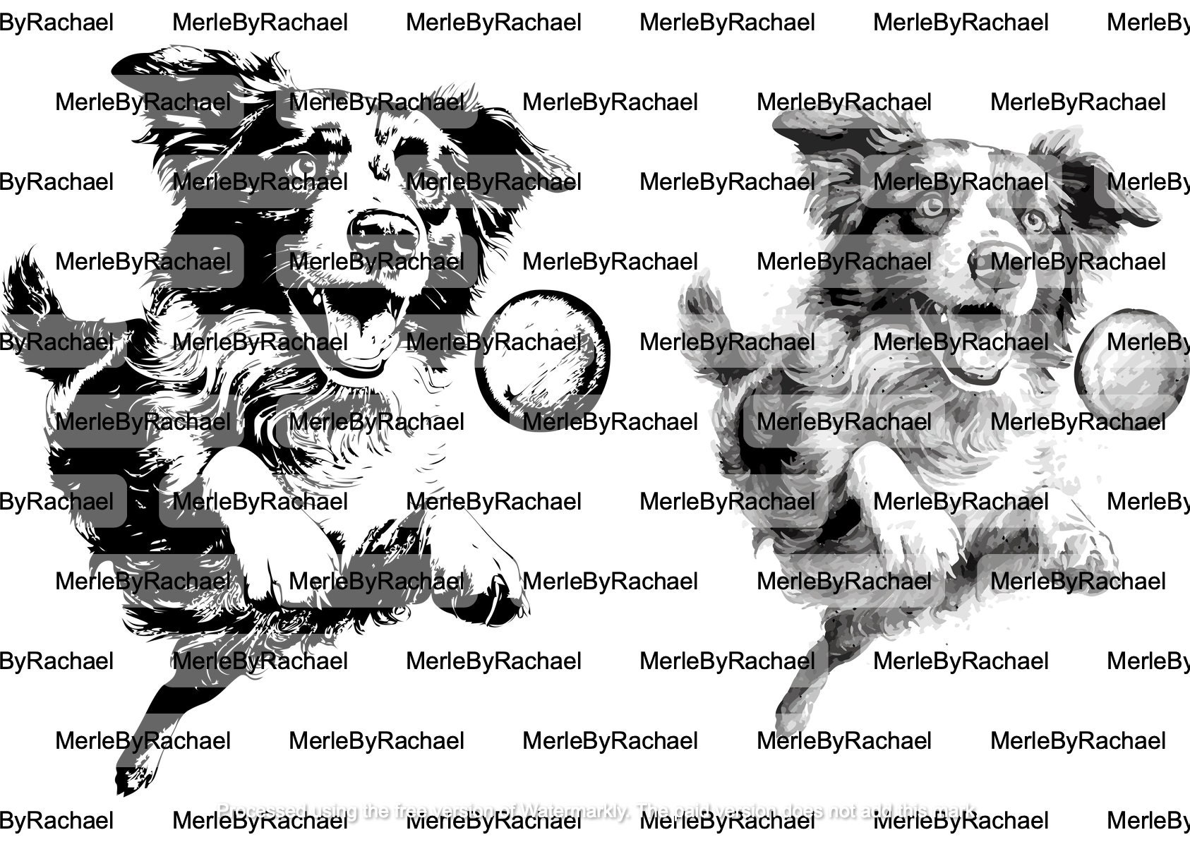 Dog Inkscape Australian Shepherd Bundle Vector SVG Images | Digital Download | Dog ...