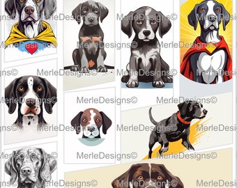 German Short Hair Pointer Dog Bundle Vector Images Digital Download Dog Breed Graphics High-Quality SVG Eps Dxf Design Laser Engraving