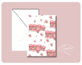 Cupcake Greeting Card, Valentine, Birthday