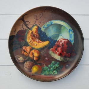 Unique Collector&#39;s Plate Ancient Fruits California Collection Terry Condell Latina Fruits Vintage