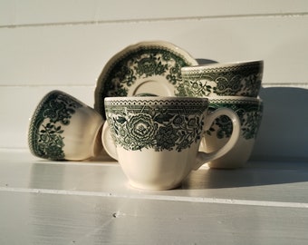 Cup and saucer Duo Burgenland Villeroy & Boch green Vintage